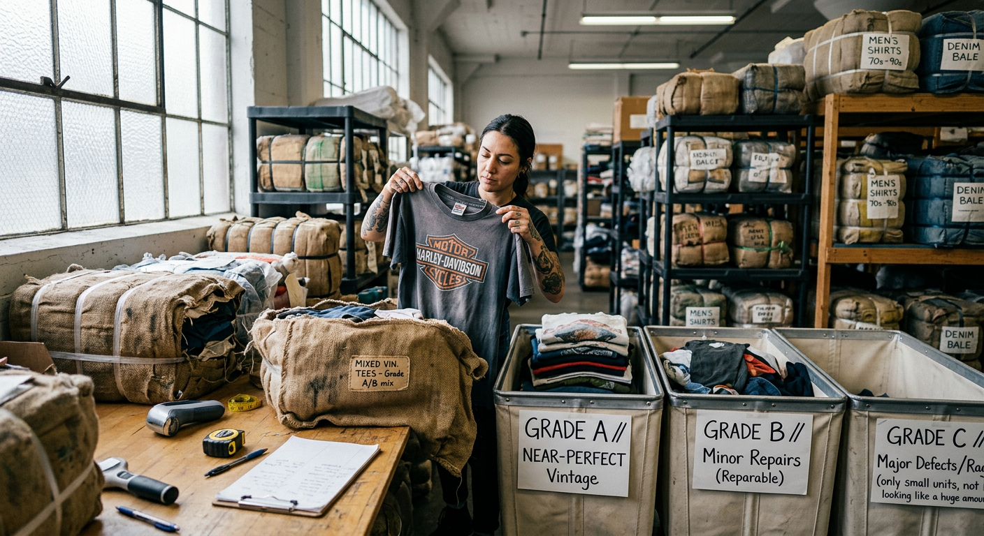 How Are the Vintage Clothing Bales Graded?